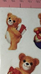 Vintage Hallmark Stickers Christmas Teddy Bears 1 Sheet READ