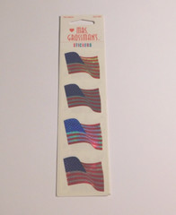 Mrs. Grossman’s Lot of 2 Strips Brand New in Package Shiny Flag Stickers