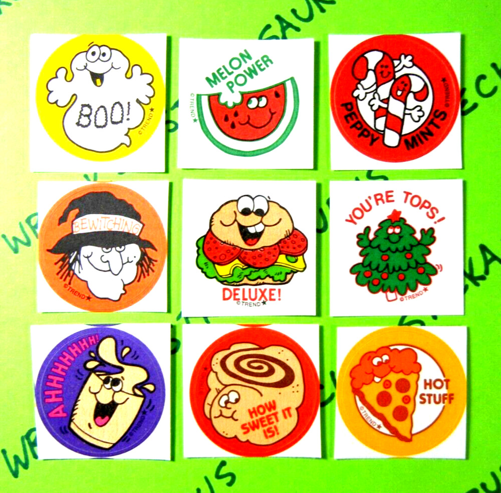 Holiday & Food Scented Trend Scratch & Sniff Retro Sticker Lot
