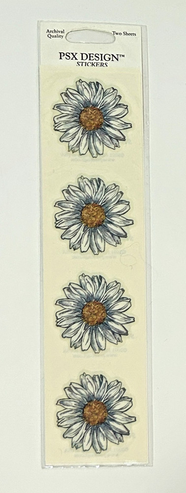 PSX Design Daisy Flower Scrapbook Stickers! 2 Sheets! New pack 2001