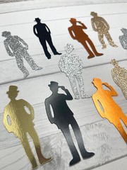 Die Cuts Gentleman Silhouette 14 Pieces *You Choose Color* Foil Mirror Glitter S