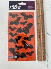 Sticko Autocollant 13 PC Black N Orange Bat Crazy 3 Sizes Scrapbooking Crafts