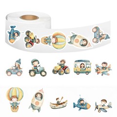 500PCS Cartoon Transportation Vehicles Roll Stickers Gifts Labels DIY Art Pictur