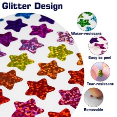 2340 Pack Holographic Star Stickers, 0.6in Reward Stickers for Kids