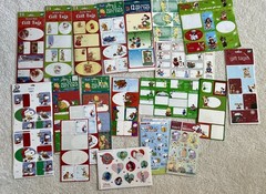 Mix Lot Of Gift Tags Mostly Christmas , Few Easter Stickers , 1 Valentine