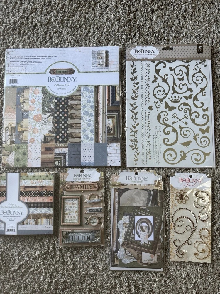 BoBunny Once Upon a Lifetime Collection Lot of 6 Collection Pack Bundle New
