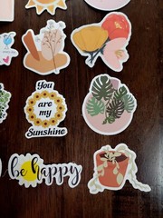 STICKERS x 12 Positive Affirmation Happy You are My Sunshine Palm Flowers 23Y2