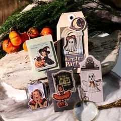 66 pcs Halloween PVC Waterproof Matte Surface Paper Sticker Scrapbook Craft
