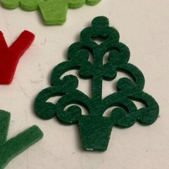 Dimensions Red Green Christmas Tree Joy Scrapbook Cards Embellishments 60ct