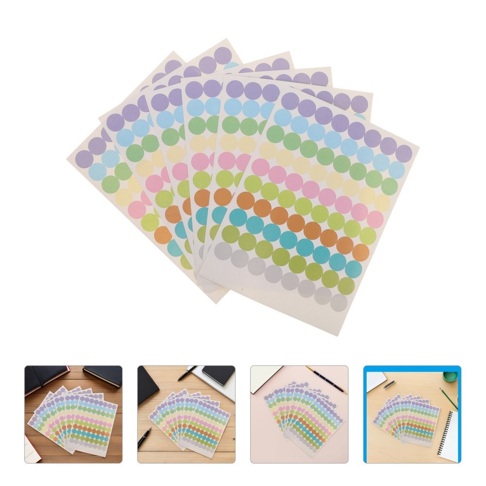 Removable Circle Stickers for Aromatherapy Bottles Small Colored Dot Labels
