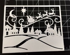 Christmas Die Cuts * Santa Village Scene * Set of 6 * Black or White Cardsotck