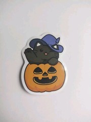 Lot Of 9 Stickers Halloween Pumpkins Black Cats Bats Witches Spooky