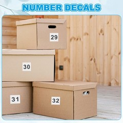 3″ Consecutive Number Stickers, 1 Set Self Adhesive Number Decals, White