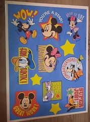 Vintage Hallmark Mickey Minnie Donald Goofy Daisy Pluto Sticker sheet