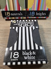 DCWV Chipboard Mat Stack 18 Sheets 4.5 X 6.5NEW Lot Of 3 Neutrals, B&W, Brights
