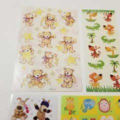 American greetings AGC sticker sheet vintage LOT farm animals zoo teddy bear dog