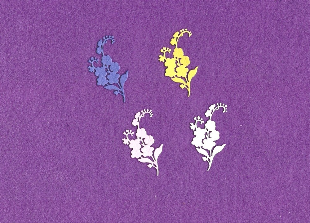 FLOWER FORGET-ME-NOT die cuts scrapbook cards