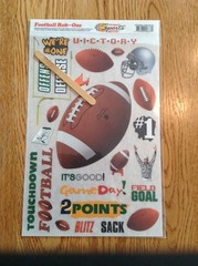 3 sheets football stickers/rub ons