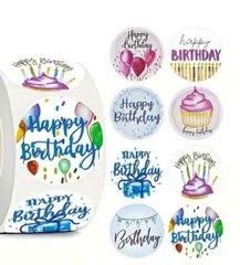 100 Happy Birthday ASSORTED 1″ ENVELOPE STICKERS LABELS SEALS Party Favor