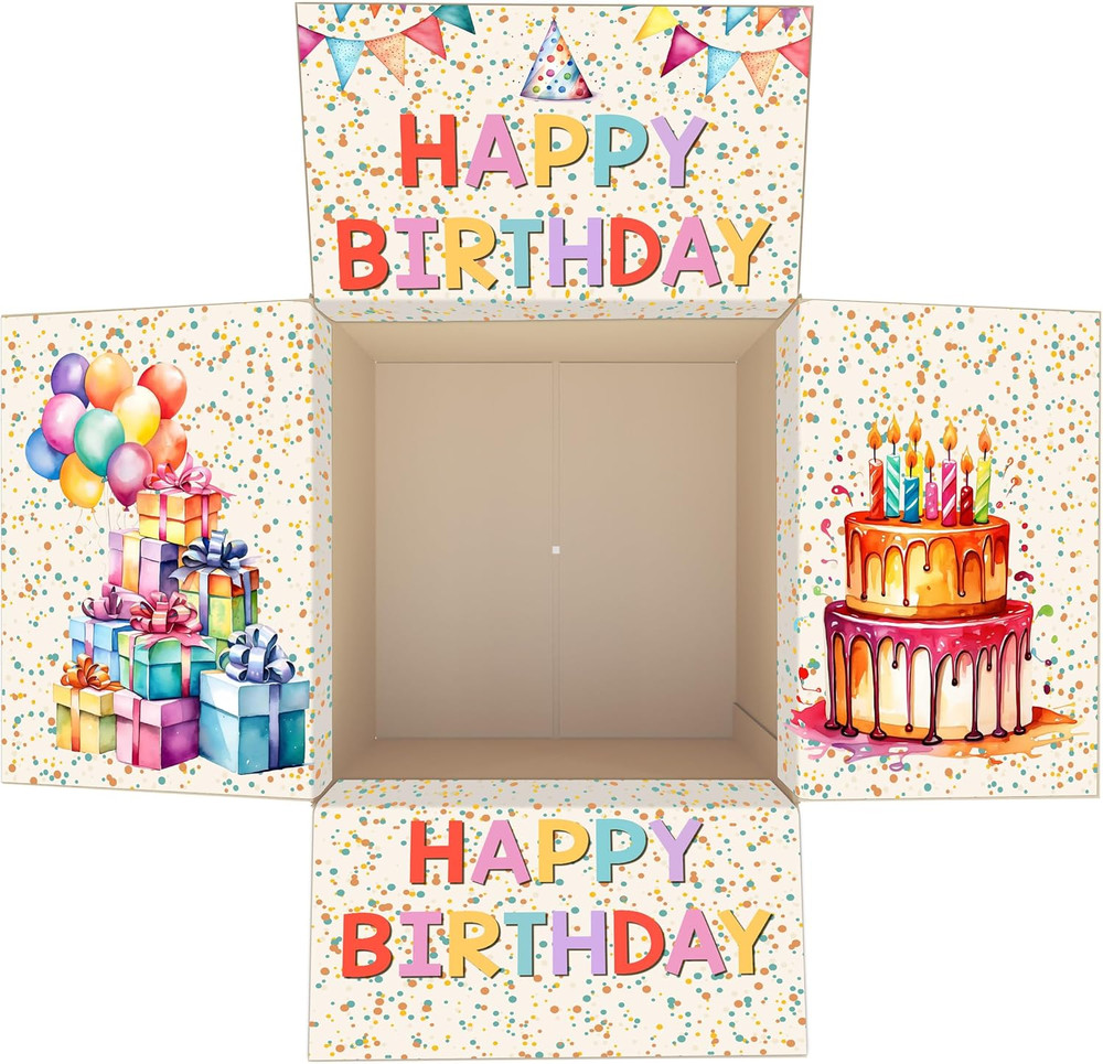 8 Pcs Birthday Gift Box Stickers, Happy Birthday Stickers for Adults