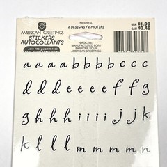 NEW Stickety Doo Da Crafts Stickers Black Alphabet Letters 4 Sheets 2 Designs