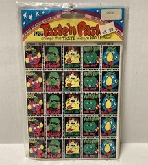 Vintage 1980s Taste N Paste Fruit Flavored Stamps Scratch n Sniff Style RARE