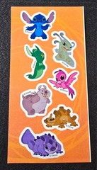 8 Item Disney Sticker Lot Lilo & Stitch, Winnie the Pooh, Jasmine, Pluto