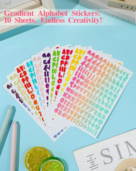 1430 Pcs A-Z Letter Stickers, 0.3Inch 10 Sheets Vinyl Alphabet Sticker, Self-Adh