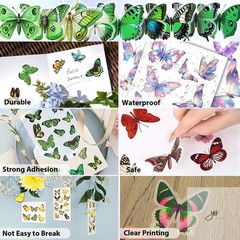 Butterfly Stickers(635 Pcs 48 Sheets Flower Stickers for Scrapbooking Journaling