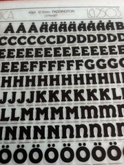 5 Letraset INSTANT LETTERING Transfer Letters 36pt & 48pt Paddington NICE 1