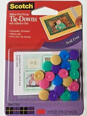 3M Scotch RIBBON/WIRE/STRING TIE-DOWNS with Adhesive Dots (20pc) 024J – NEW