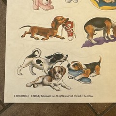 Vintage Scholastic Puppies Kittens Sticker Sheet