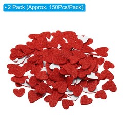 2Pack Foam Stickers EVA Adhesive Glitters Foam Shape Sticker Red Heart