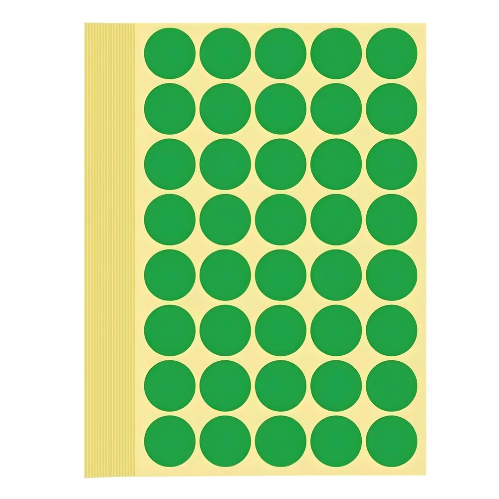 1200 PCS Green Dot Stickers 1 Inch Round Color Coding Labels Circle Sticky Dots