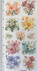 Violette Stickers Pastel Lily Spring Flowers Crafts Planner Supply Scrapbook