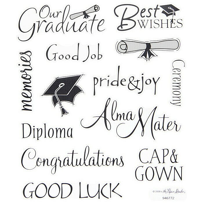 THE PAPER STUDIO Stickabilities CONGRATULATIONS GRADUATE Stickers – 26 pcs