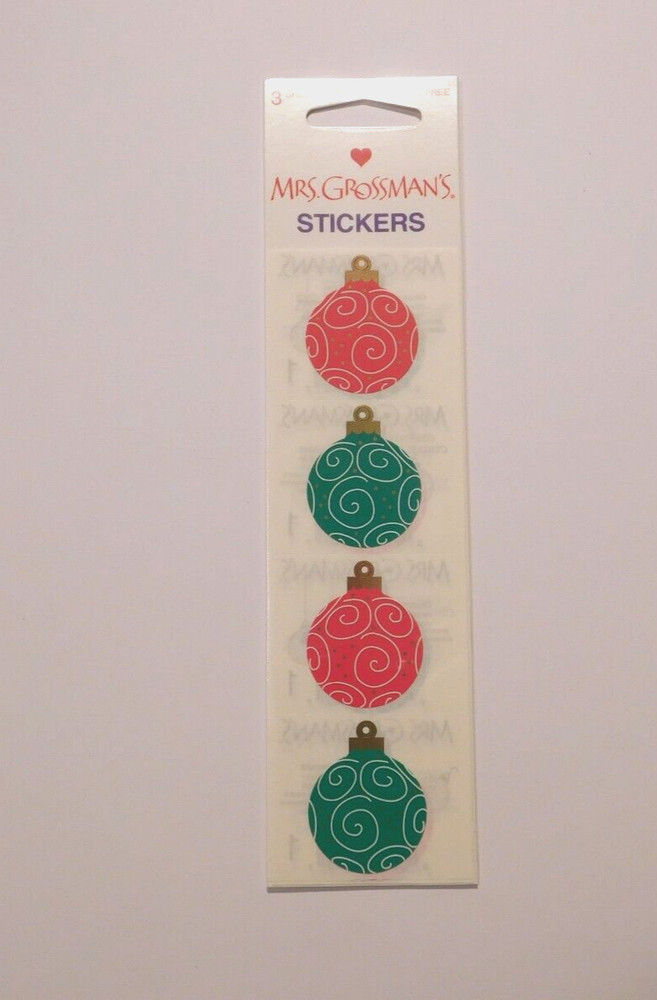Mrs. Grossman’s Stickers Lot of 3 Strips New Package ~ Ornaments~ Christmas