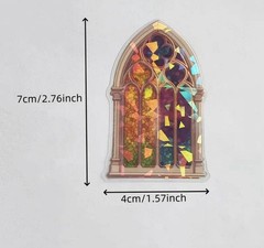 10pcs P.E.T. Stained Glass Church Window Stickers- Scrapbook, Journal, DIY Craft