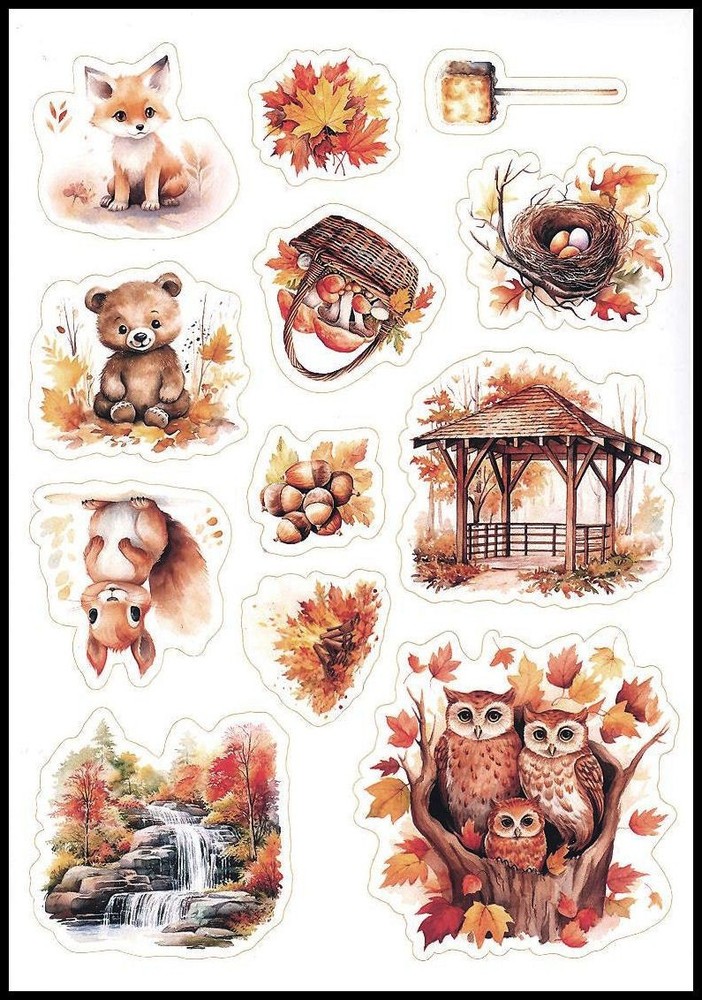 Stickers – Bear Fox Owl Squirrel – Thanksgiving CL162