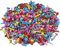 200 Pcs Multicolor Mini Brads Multicolor Mix Metal Round Brads for Paper Craf…