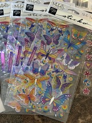 Butterflies Scrapbook Stickers & Rub On Transfers Lot