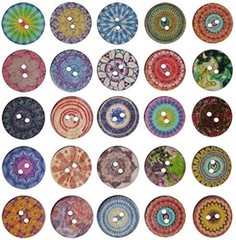 Chenkou Craft Mix Random Pattern 100pcs 1″(25mm) Large Wood Buttons Craft Sew…