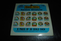 NOS VINTAGE BOOKLET OF 240 REDI STIX SEALS RAINBOW MINIATURES #1796