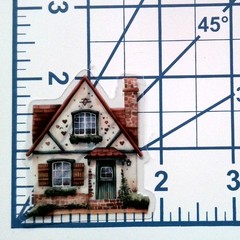 Cottage Style Fairy Tale House Clear Vinyl Decal Sticker Water Resistant Laptop