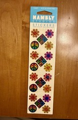 vintage hambly studios * prismatic peace love flowers * stickers – nip