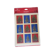 VTG Hallmark Stickers Christmas Tree 4 Sheets Festive Holiday Tags