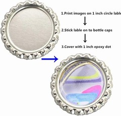 25mm Round Clear Epoxy Sticker 3D Effect DIY Jewelry Making For Bottle Caps