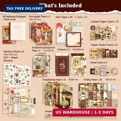 Scrapbook Supplies Kit, Vintage Junk journaling Supplies, Scrapbooking Kit with