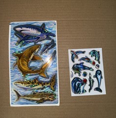 vintage stickers lot mixed ocean creatures