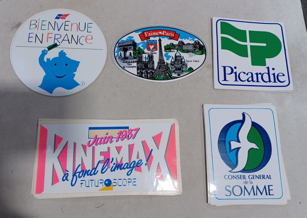 Lot of 24 Vintage Peel and Stick Stickers Paris France